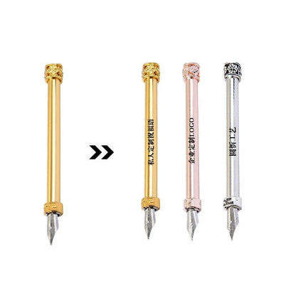 European Retro Feather Pen with stainless steel shell and gift box packaging