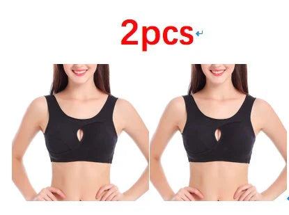 Comfortable and supportive sports bra with wireless design, crossover lift, and inner-bust band for plus-size support