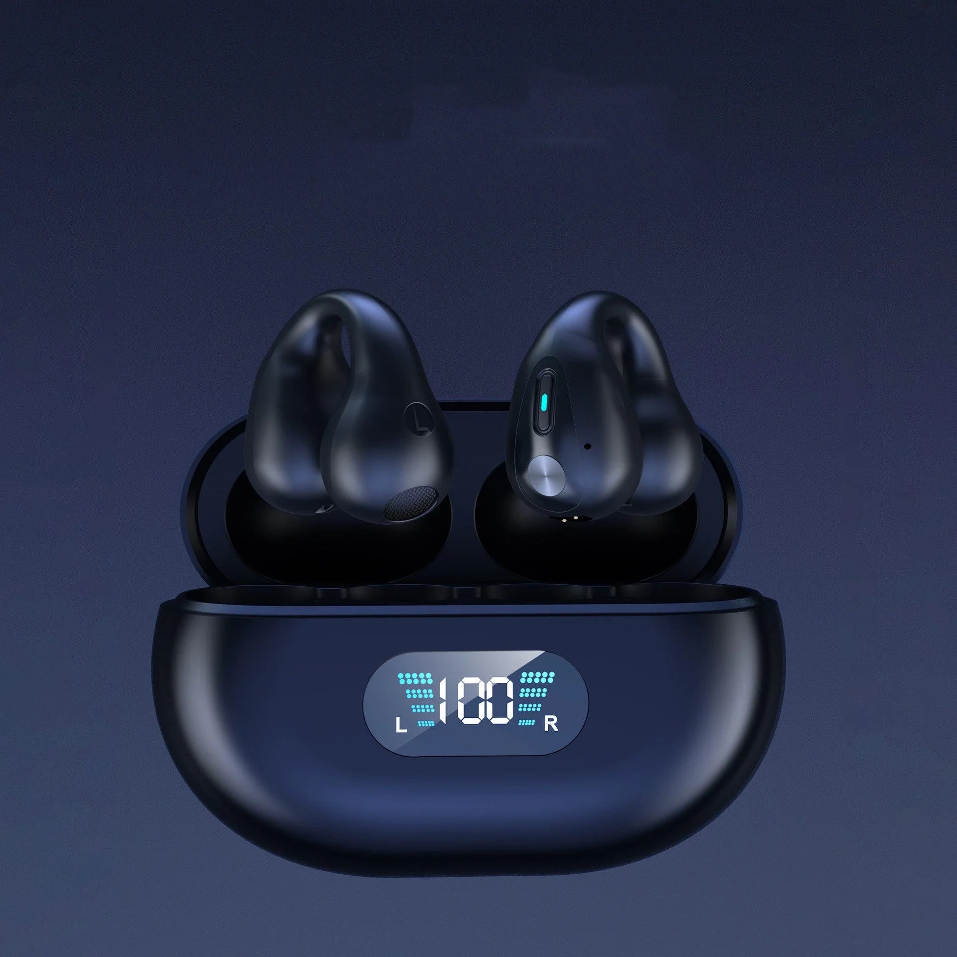 Bone conduction wireless earbuds with Bluetooth 5.3, HiFi bass, and comfortable open-ear design