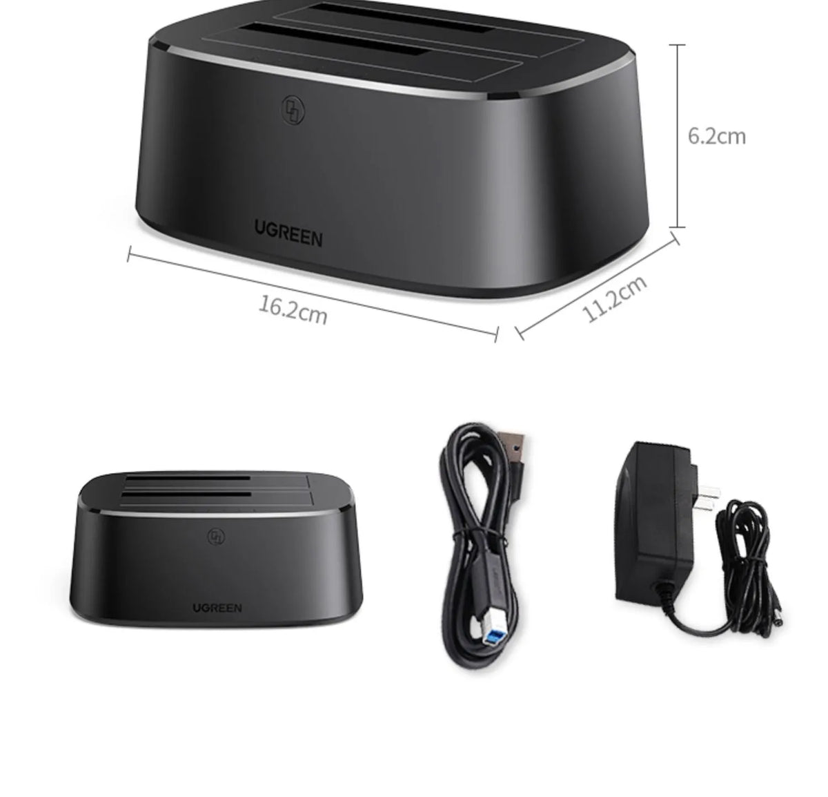 Green Link black external hard disk enclosure for 2.5 and 3.5 inch SATA drives with cables