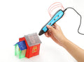 Children's 3D printing pen in blue with LCD screen and ceramic nozzle for ABS PLA filament