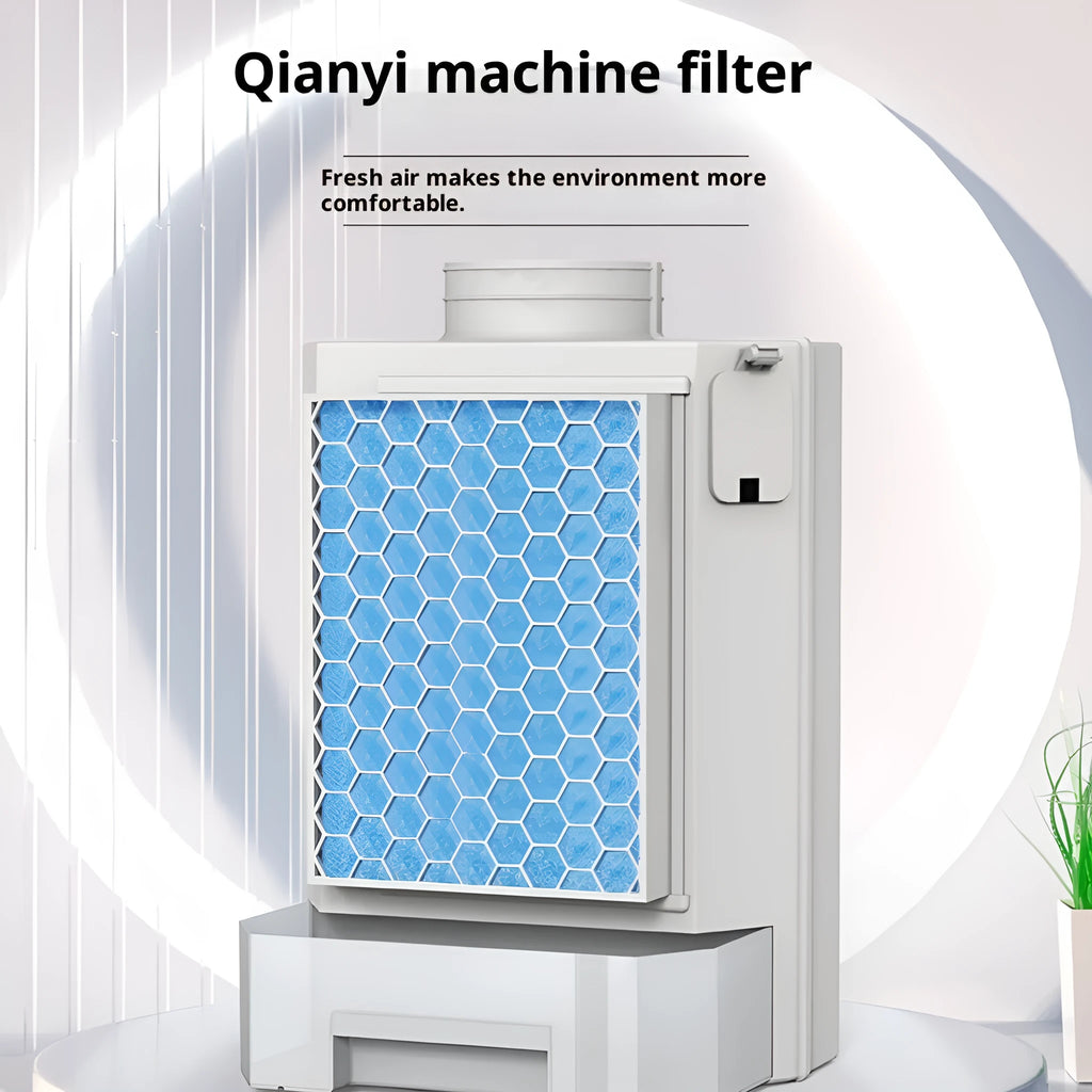 Clothes dryer fluff filter with thickened ABS housing, 9.6cm connection caliber, and four filter cotton refills, measuring 24x11.5x35.5cm
