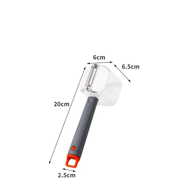 Stainless steel peeler with PP handle in grey, red, and green options