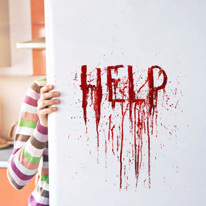 Halloween wall stickers featuring a unique help pattern, easy to apply and remove, made from durable PVC.