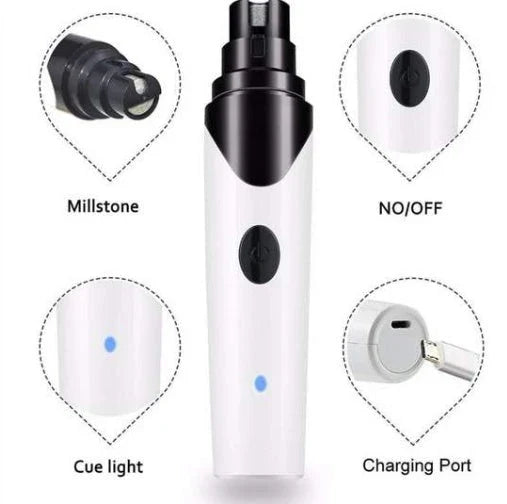 Cordless electric pet nail grinder with USB charging for stress-free, painless nail trimming for cats, dogs, rabbits, and other small animals