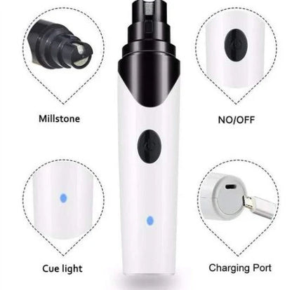 Cordless electric pet nail grinder with USB charging for stress-free, painless nail trimming for cats, dogs, rabbits, and other small animals