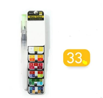 Vibrant watercolour paint set with folding travel palette, water brush pen, and 42 rich, blendable pigments for Kiwi artists