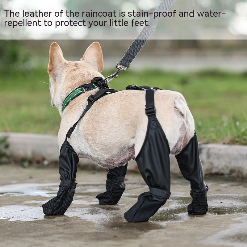 Adjustable waterproof dog boots with anti-slip sole for outdoor protection