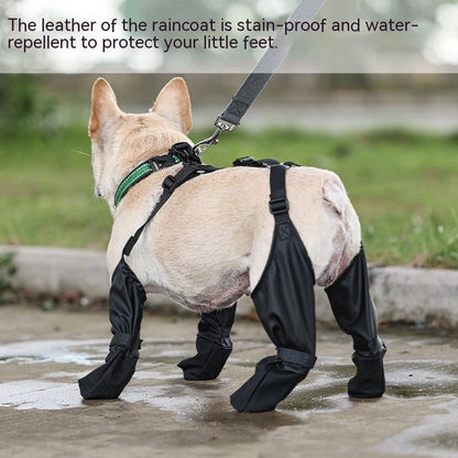 Adjustable waterproof dog boots with anti-slip sole for outdoor protection