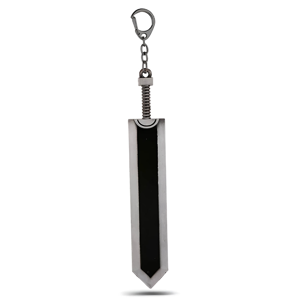 Sword Wind Legend black zinc alloy keychain pendant measuring 2.0x12 cm on a plain background