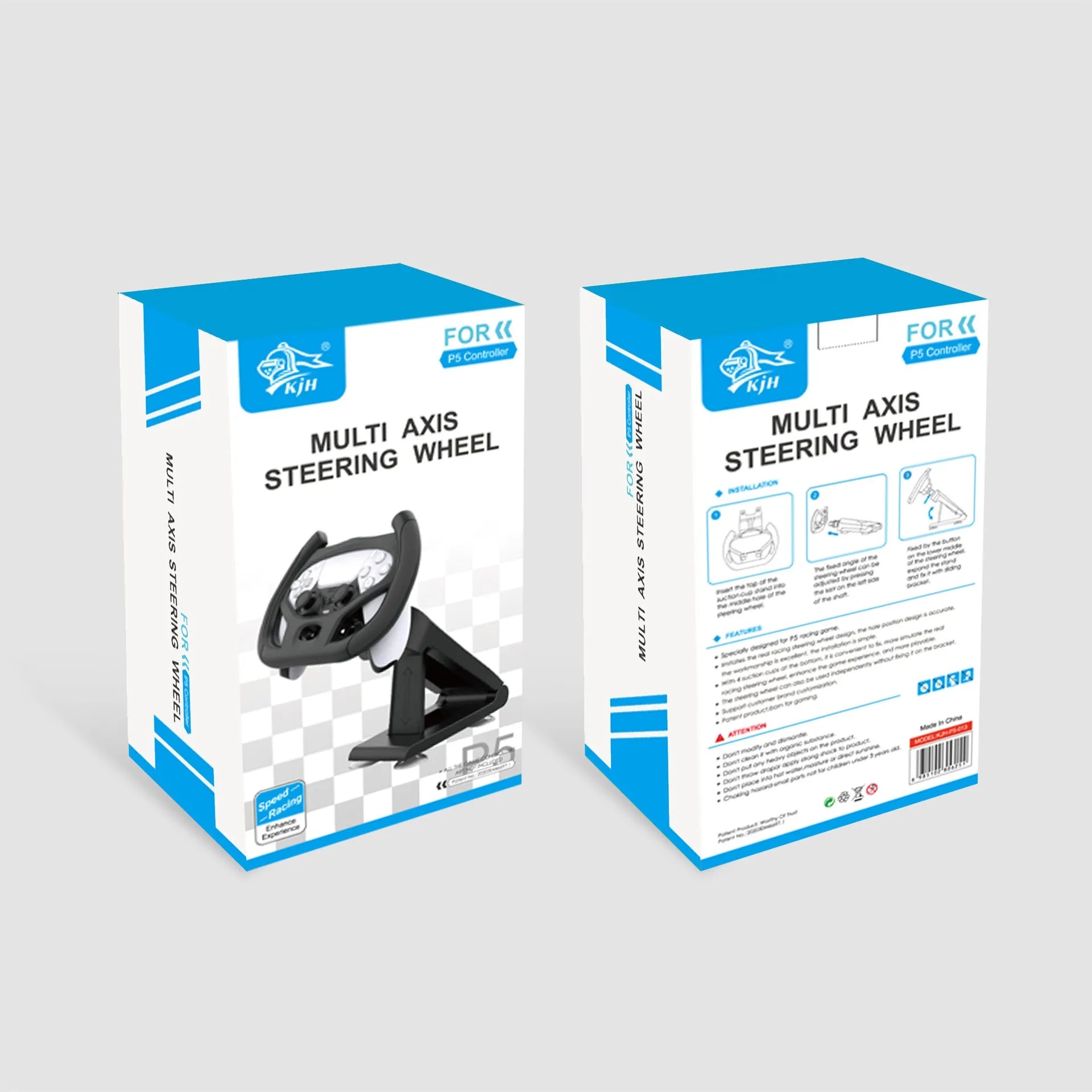 Black ABS plastic steering wheel bracket with a suction cup base for mounting smartphones during games.