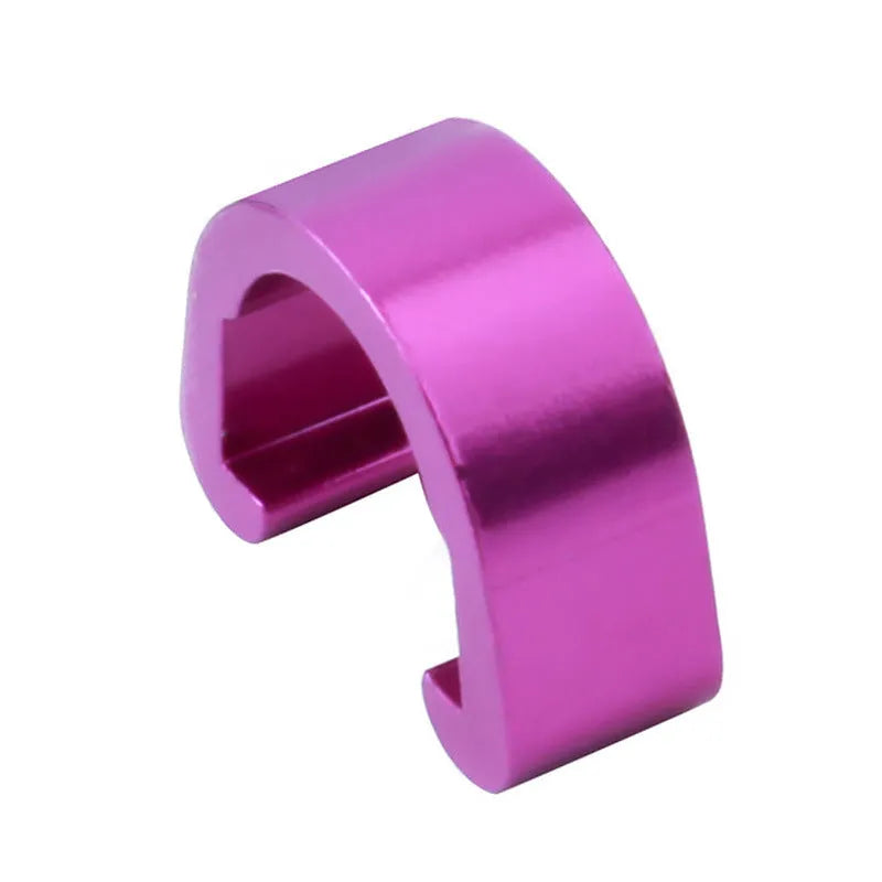 Aluminium alloy C-shaped buckle in multiple colours including black, blue, gold, green, pink, purple, red, and silver.