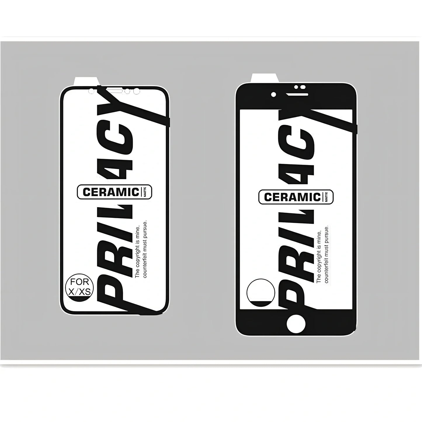 Black ceramic matte anti-peep screen protector applied to iPhone 13 with 30-degree privacy shielding and PET high-definition finish