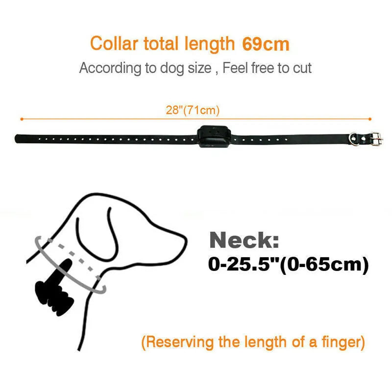Wireless pet fence transmitter and receiver collar with ABS plastic and TPU construction, IP67 waterproof rating, 150 metre range.