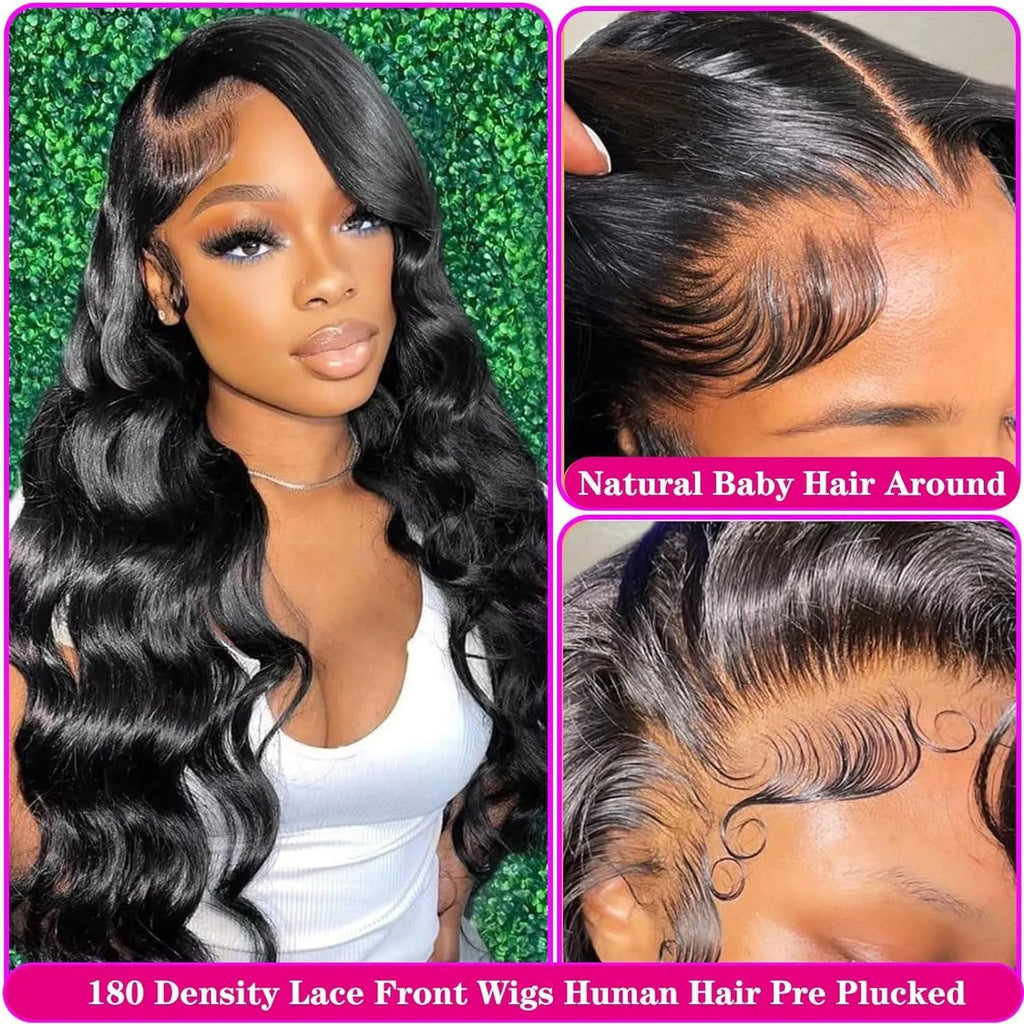 A black, medium-long curly wave full-head synthetic wig for ladies on a stand.
