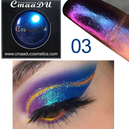 Chameleon Light Change Eyeshadow Palette showing colour transformations under different lighting conditions