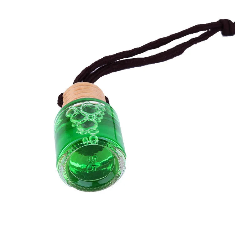 Glass bottle car air freshener hanging ornament with 55g aromatherapy scents