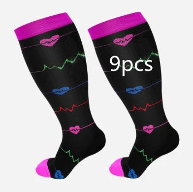 Plus size bamboo compression socks for men and women, offering comfort and support for wide calves.