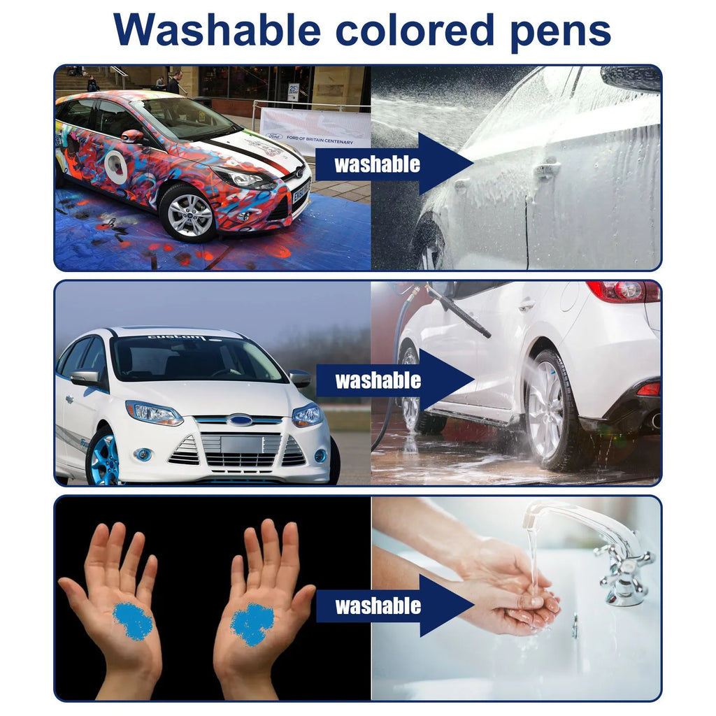 Blue Washable Car Graffiti Spray 30ml bottle with nozzle, for temporary car and window decoration