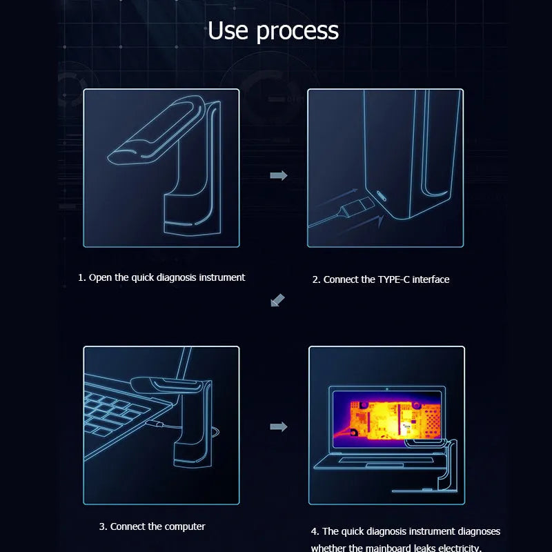 Black generation 3 mobile phone diagnostic instrument for mainboard maintenance with USB connectivity