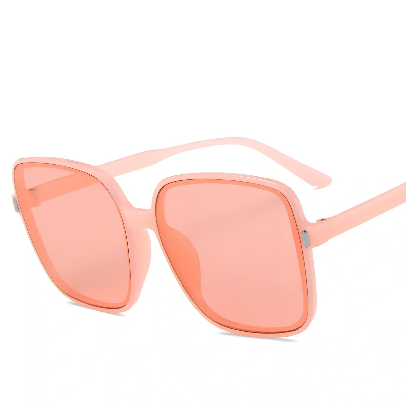 Big square sunglasses in leopard print frame with gray AC lenses, 14cm wide PC construction for UV protection