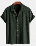 Men's loose black short-sleeve cardigan for casual beach wear
