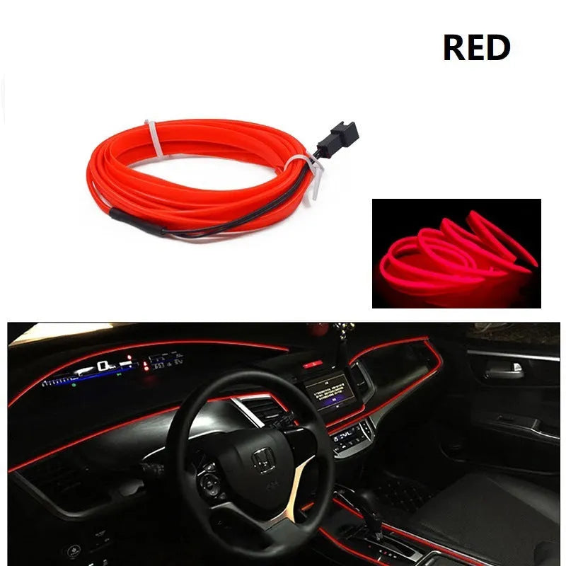 6-metre flexible USB LED car interior ambient lighting strip in multiple colour options