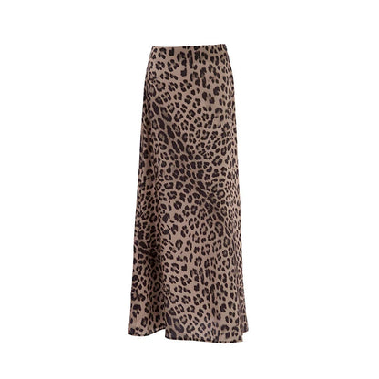 Leopard print mermaid skirt dress for women in sizes S, M, L