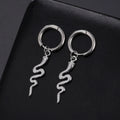 Snake-shaped vintage earrings in stainless steel with 18K gold plating and electroplating treatment