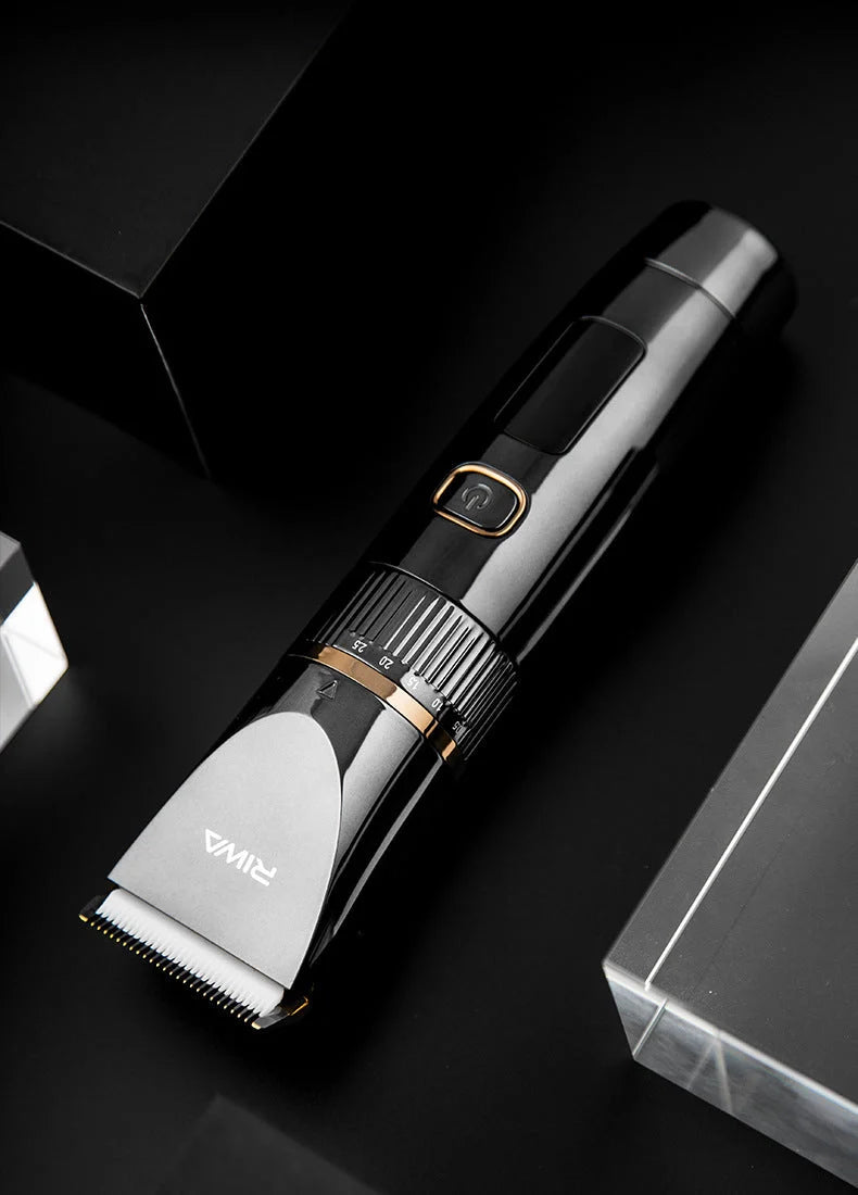 Household Hair Clipper Electric Shaver with titanium-ceramic blades and adjustable length settings