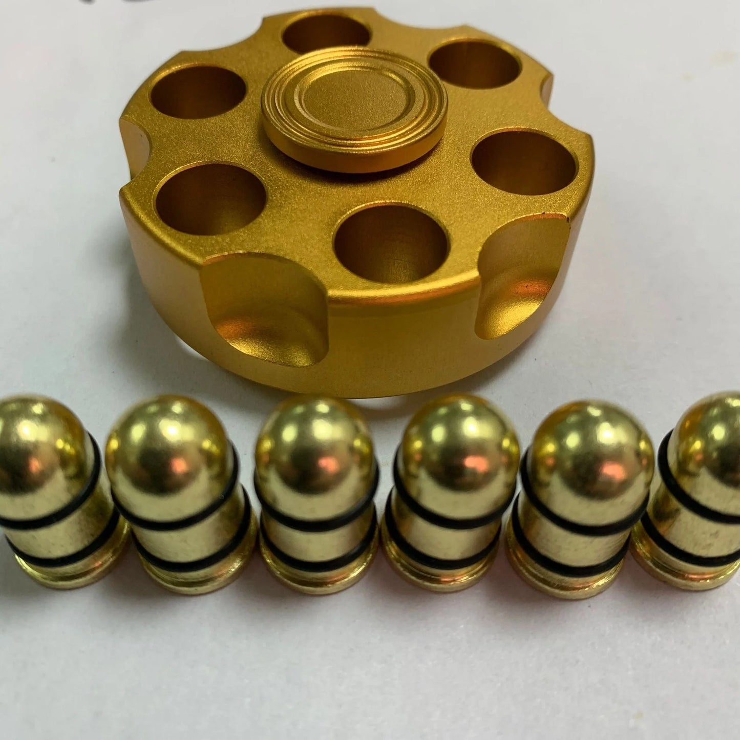 Brass gun revolver bullet fidget toy spinner with detachable rotating parts