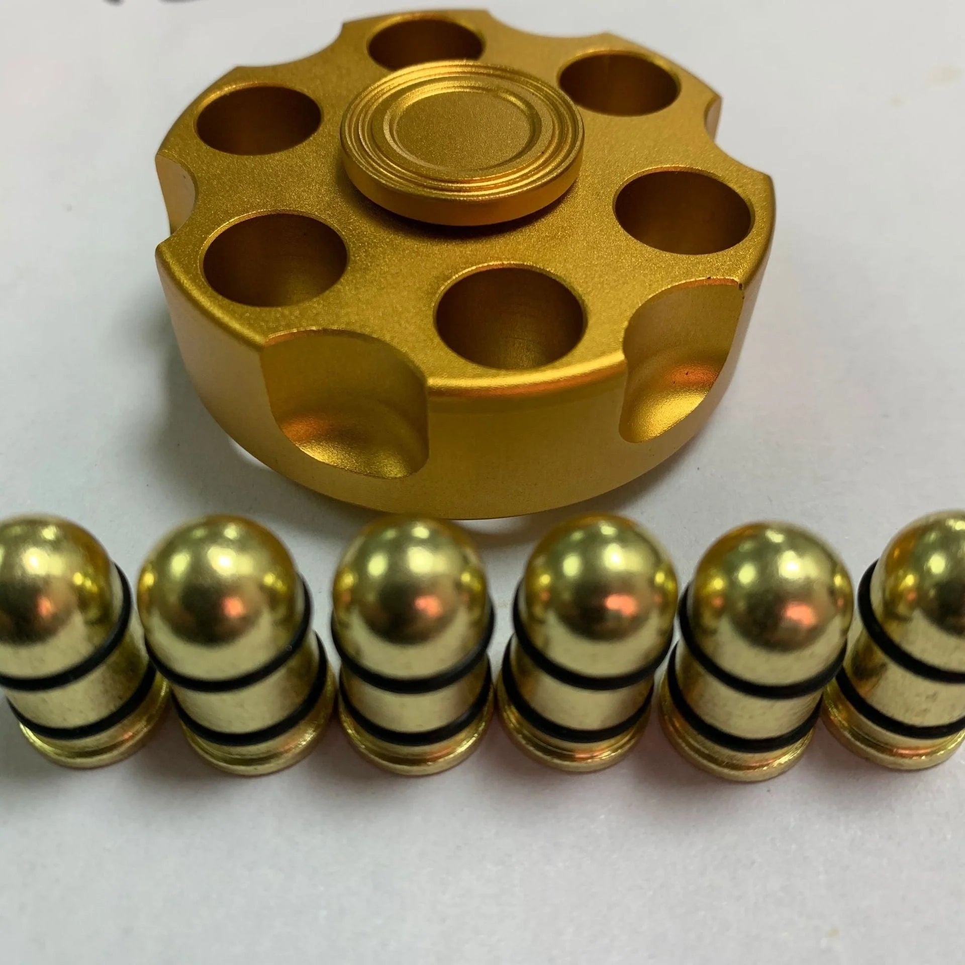 Brass gun revolver bullet fidget toy spinner with detachable rotating parts
