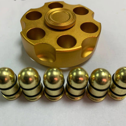 Brass gun revolver bullet fidget toy spinner with detachable rotating parts