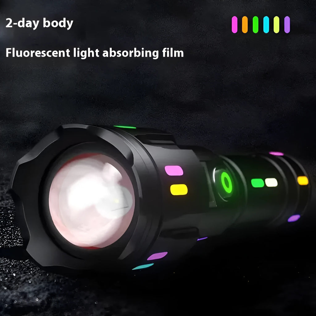 White laser LED power torch with optical zoom and USB cable, 30W aluminum alloy flashlight
