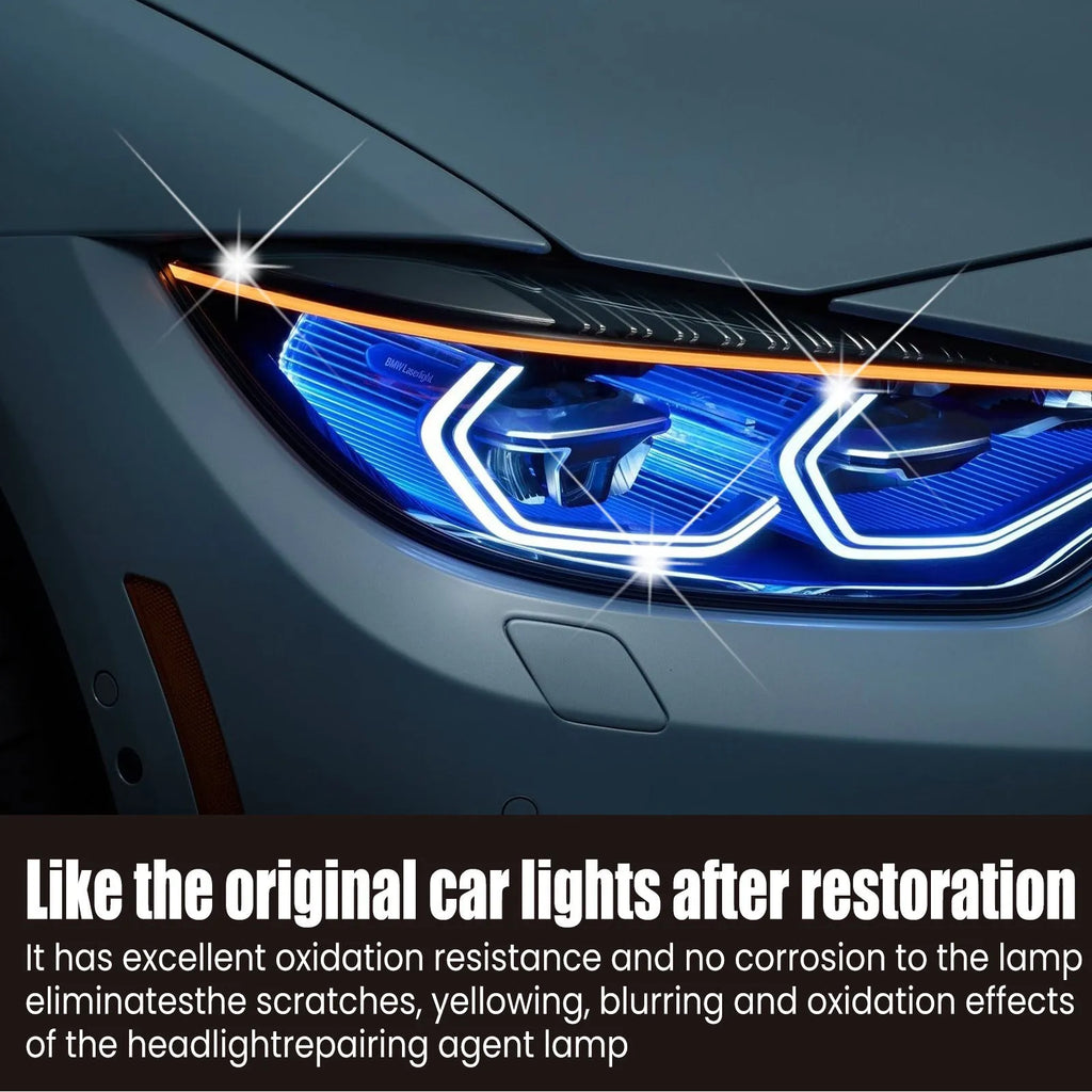 150ml bottle of car headlight repair liquid for restoring yellowed plastic lenses.