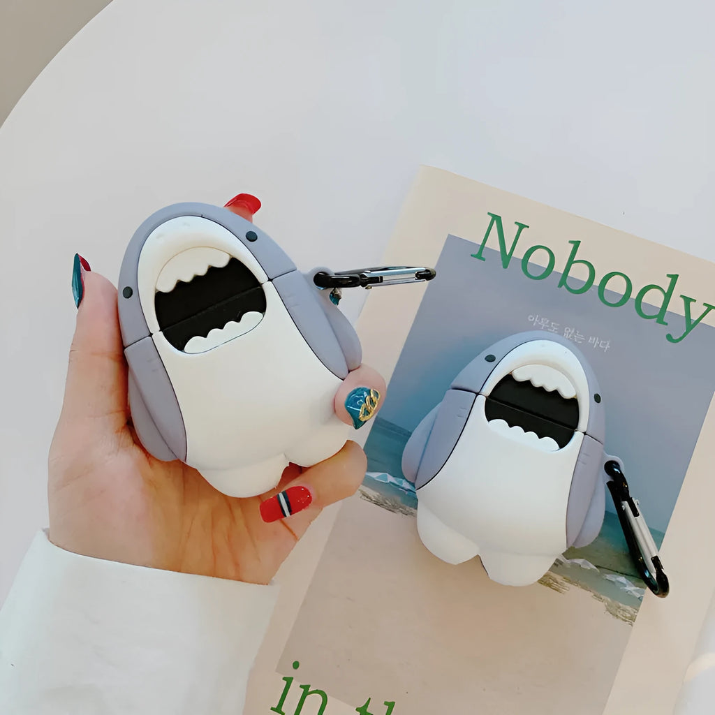 Shark design silicone cover for AirPods 1st and 2nd generation charging case