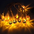Halloween LED string lights with pumpkin, bat, ghost and spider decorations on a 1.2m waterproof battery-powered string