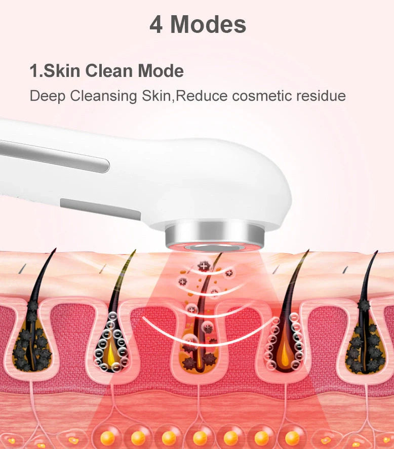 White household facial massage instrument measuring 160mm with USB charging port for induction therapy