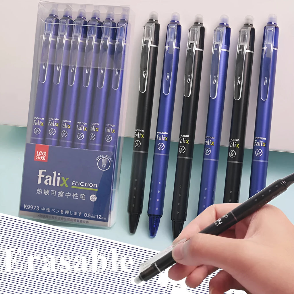Hot Erasable Push Gel Pen with 0.5mm stainless steel nib for school use