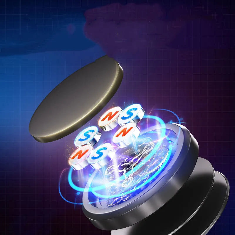 Obsidian Black alloy magnetic mobile phone holder with centripetal force design and gel adhesive base