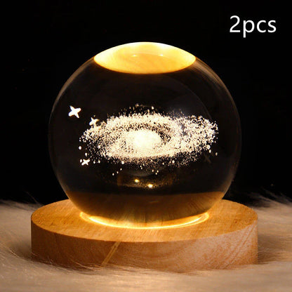 Magical Galaxy Crystal Ball Lamp with captivating 3D celestial lighting effects