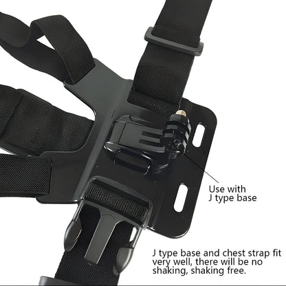 Black adjustable mobile phone chest mount harness with universal clip for 4-5.5 inch smartphones, 30x30cm size for outdoor activities