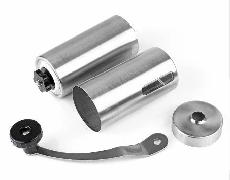 Stainless steel hand coffee grinder with ceramic core for consistent coffee grinding