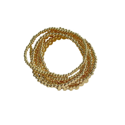 Light Luxury Minority Advanced Design Bracelet 7-piece Set in alloy with geometric and round elements