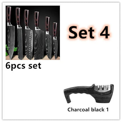 Carpenter's Special Set 6-piece and 8-piece kitchen knives with 7Cr17 stainless steel blades