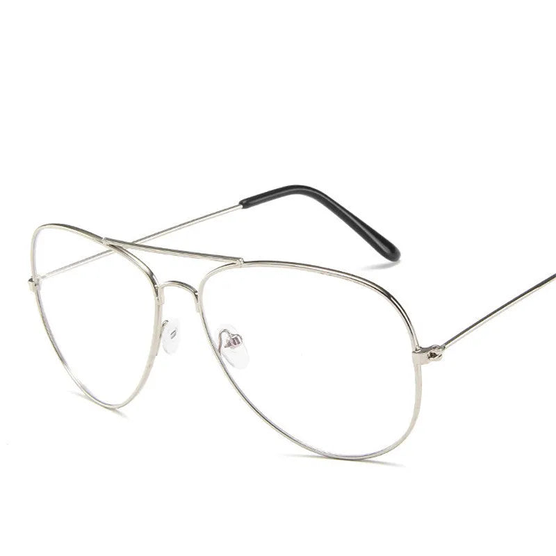 Anti-blue light glasses with metal frame in Black, Gold, and Silver white against a white background
