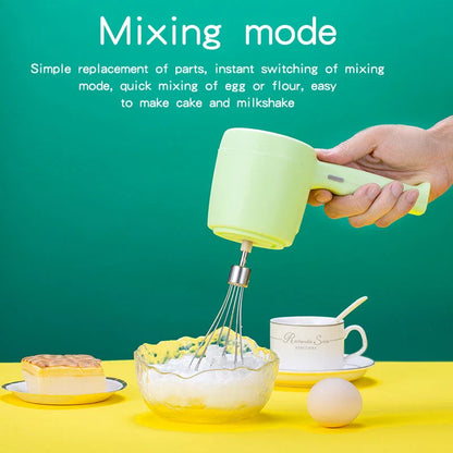 Versatile 2-in-1 Electric Hand Mixer with Whisk and Food Processor Attachments for Blending, Whisking, and Chopping