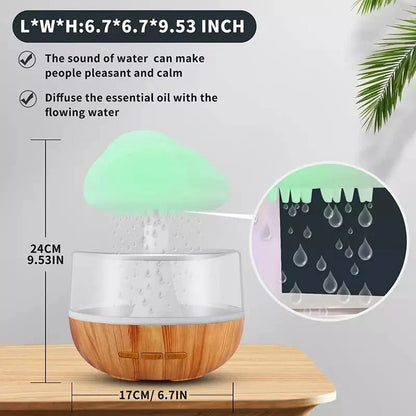 2-in-1 desk humidifier with rain cloud design and aromatherapy function