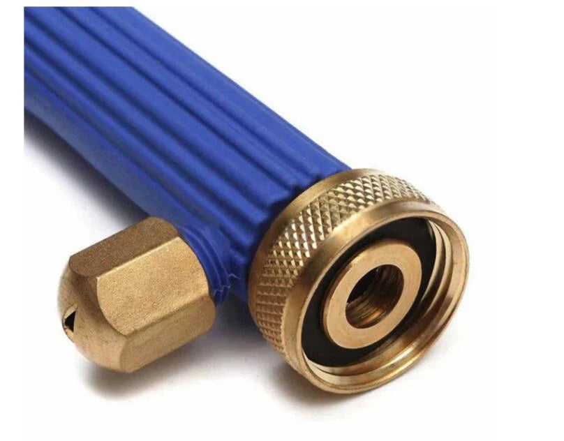 High-pressure electric water gun in blue and silver for car and garden cleaning