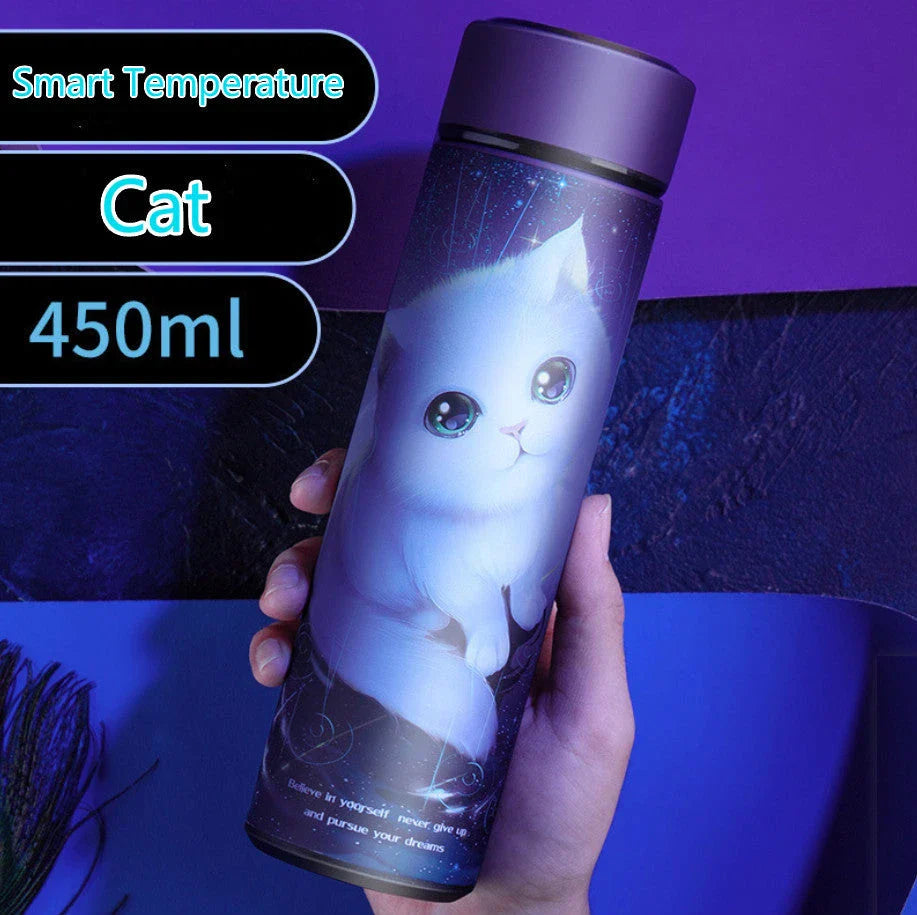Stainless steel vacuum flask with LED touch display temperature control, available in a variety of colors and sizes